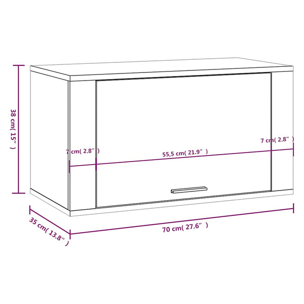 Wand-Schuhschrank Schwarz 70x35x38 cm