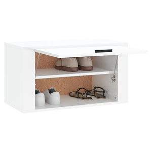 Wand Schuhschrank Weiß Hochglanz 70x35x38cm
