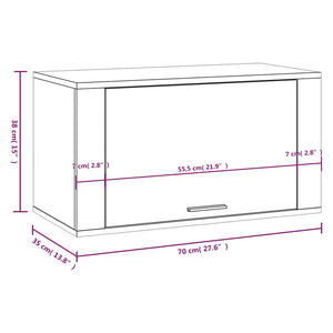 Wand Schuhschrank Weiß Hochglanz 70x35x38cm