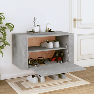Wand-Schuhschrank Betongrau 70x35x38 cm