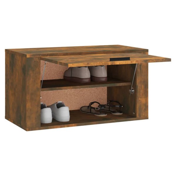 Wand-Schuhschrank Räuchereiche Massivholz
