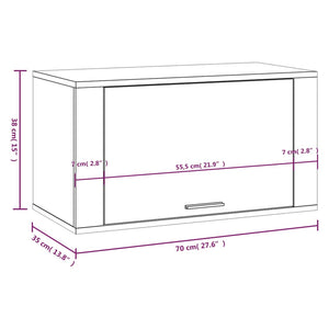 Wand-Schuhschrank Räuchereiche Massivholz