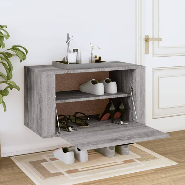 Wand-Schuhschrank Grau Sonoma 70x35x38 cm