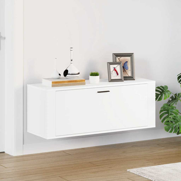 Wand Schuhschrank Weiß 100x35x38 cm