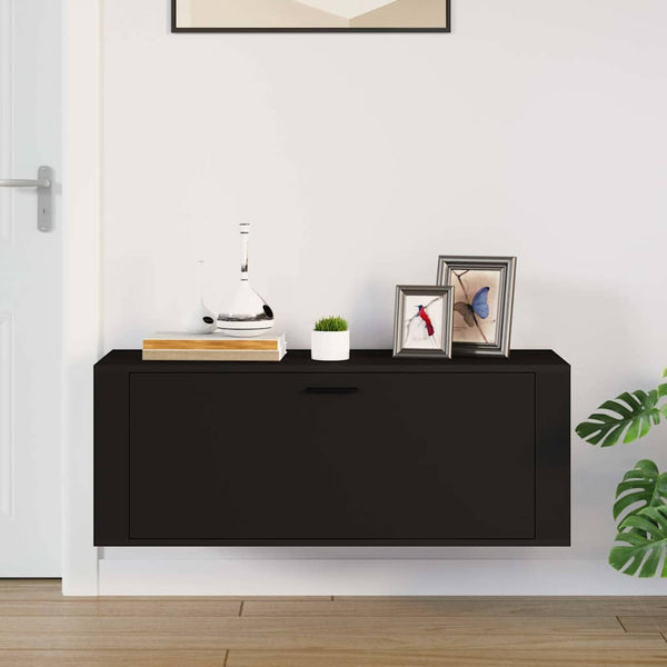 Wand-Schuhschrank Schwarz 100 cm