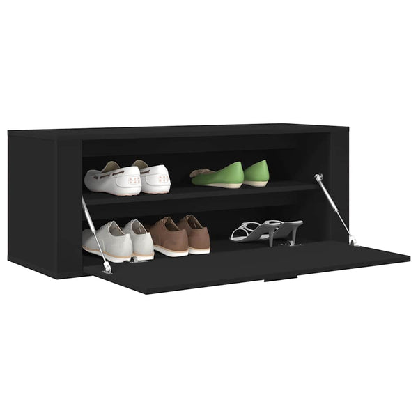 Wand-Schuhschrank Schwarz 100 cm