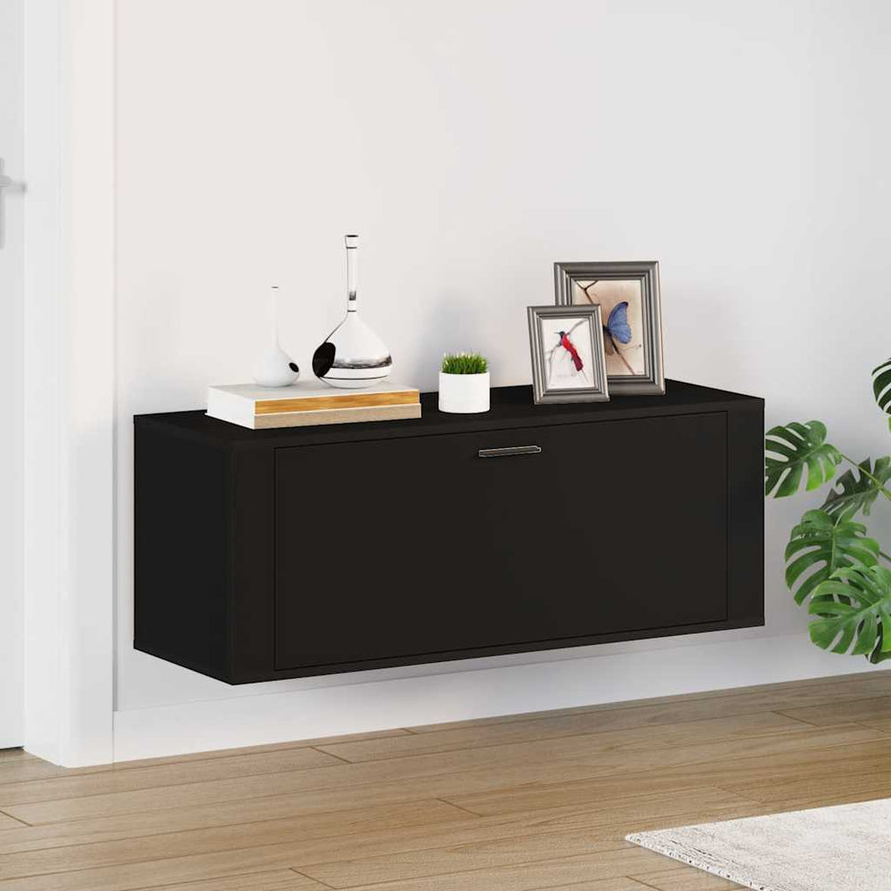 Wand-Schuhschrank Schwarz 100 cm