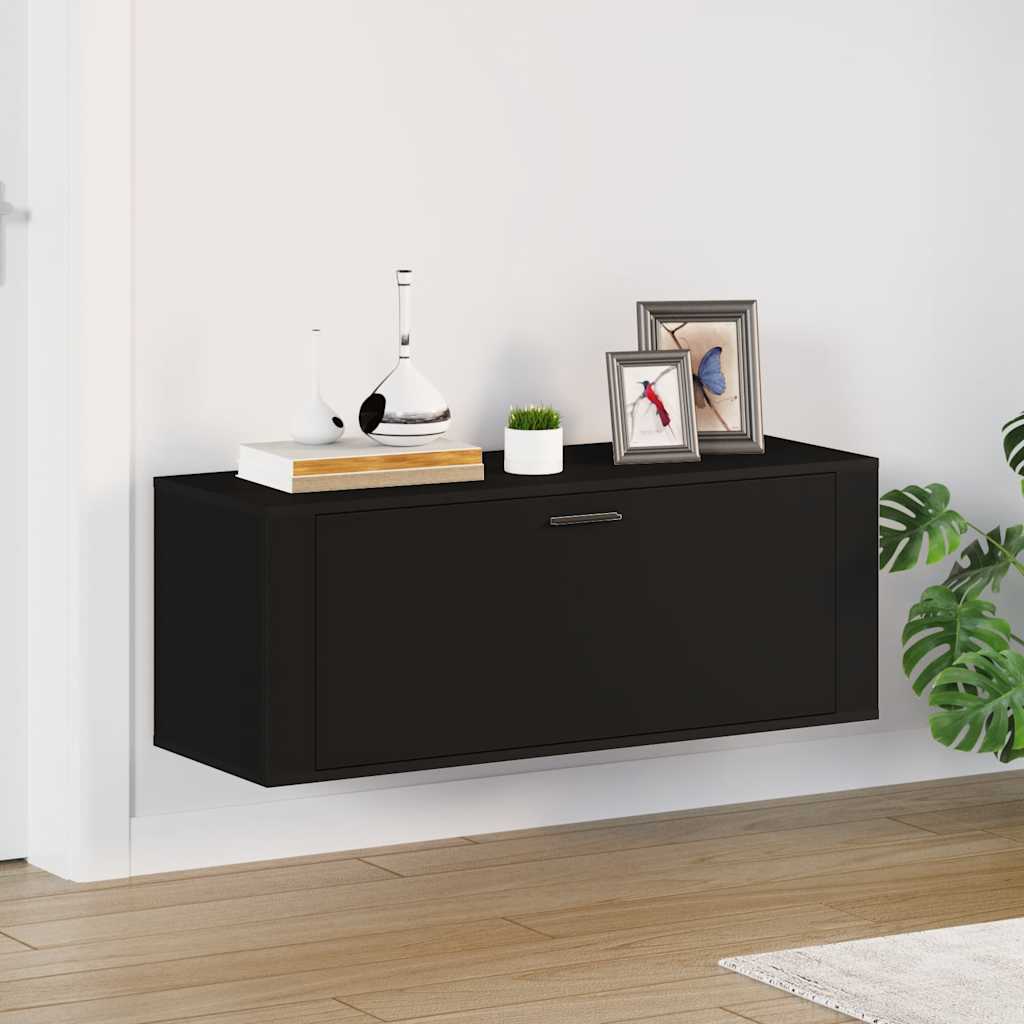 Wand-Schuhschrank Schwarz 100 cm