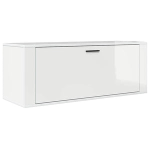 Wand-Schuhschrank Hochglanz Weiß 100cm