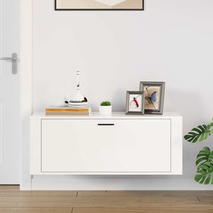 Wand-Schuhschrank Hochglanz Weiß 100cm