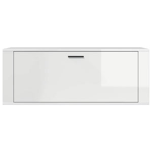 Wand-Schuhschrank Hochglanz Weiß 100cm