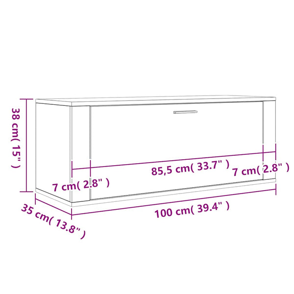 Wand-Schuhschrank Sonoma Eiche 100 cm