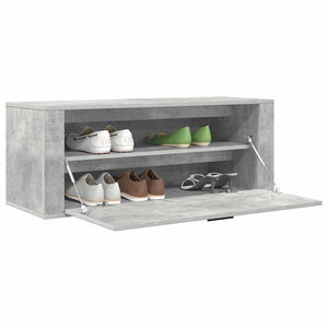 Wand-Schuhschrank Betongrau 100 cm