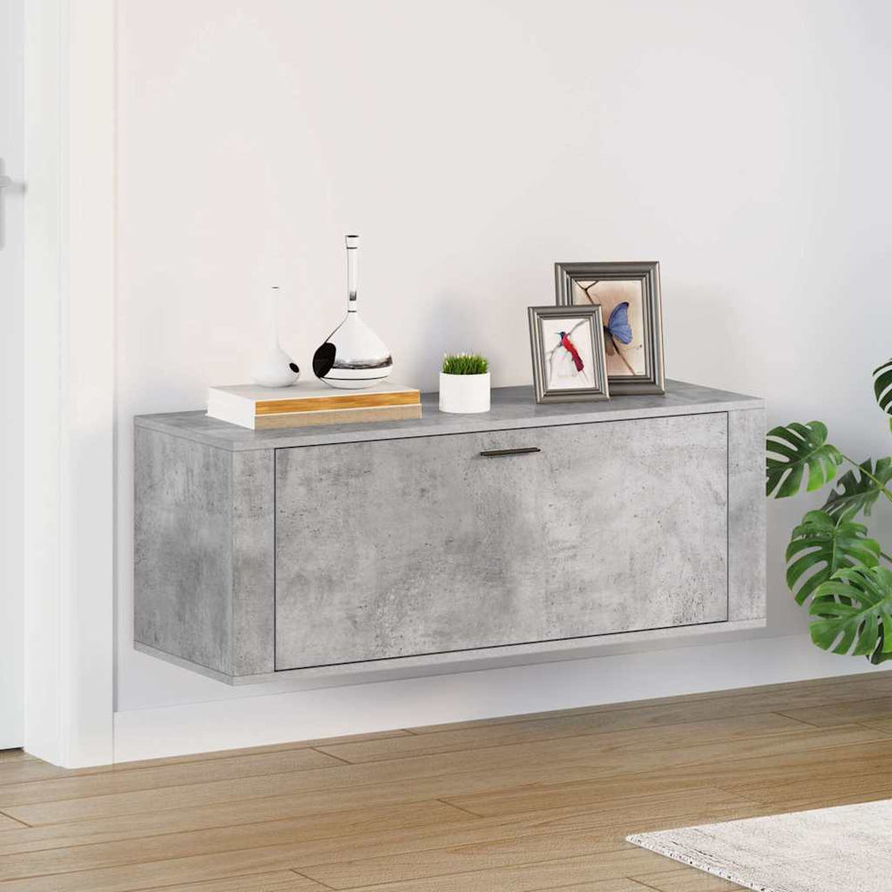 Wand-Schuhschrank Betongrau 100 cm