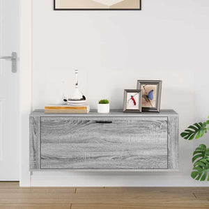 Wand-Schuhschrank Grau Sonoma 100 cm