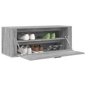 Wand-Schuhschrank Grau Sonoma 100 cm