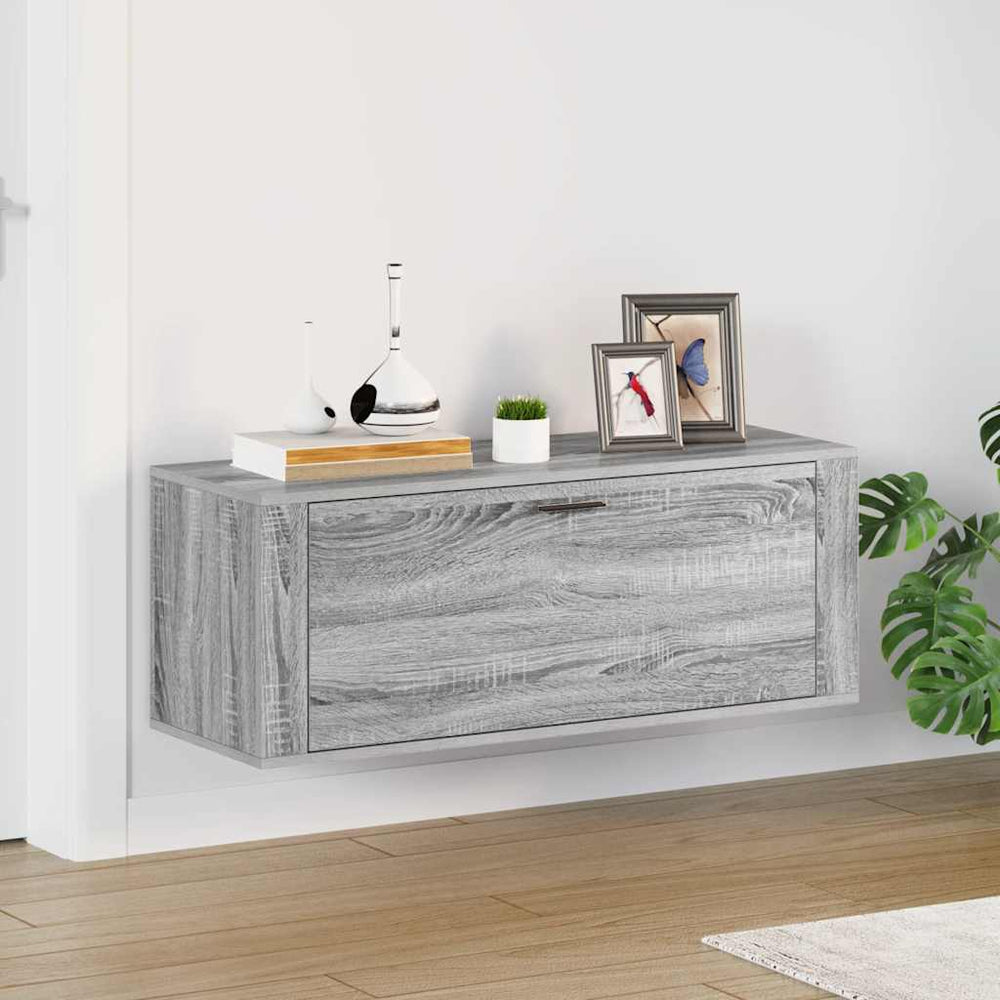 Wand-Schuhschrank Grau Sonoma 100 cm