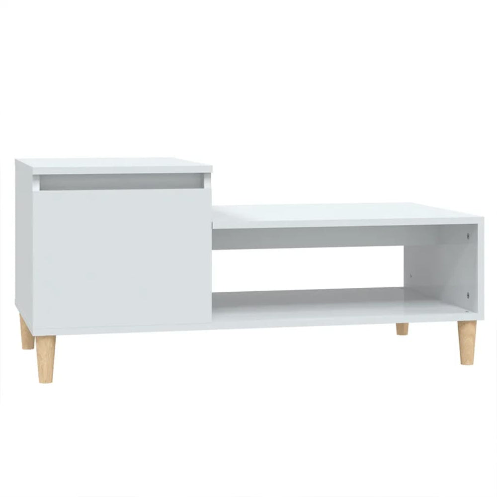 vidaXL Coffee Table High-Gloss White 100x50x45 cm Engineered Wood