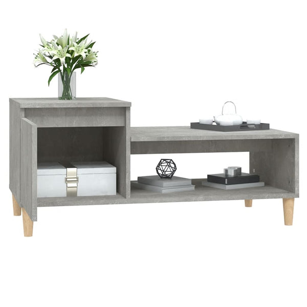 Betongrauer Couchtisch 100x50 cm