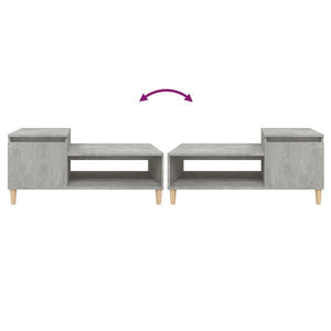 Betongrauer Couchtisch 100x50 cm