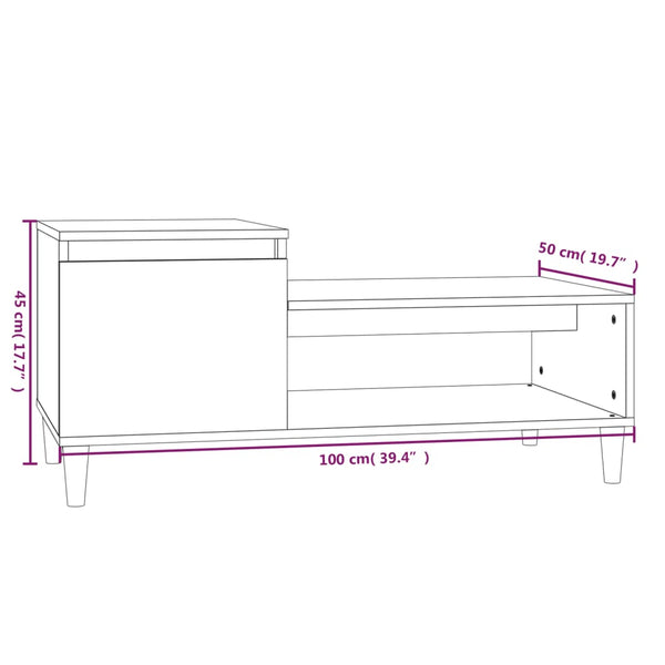 Betongrauer Couchtisch 100x50 cm