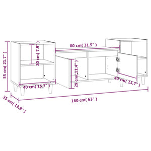 Schwarzer TV-Schrank 160 cm
