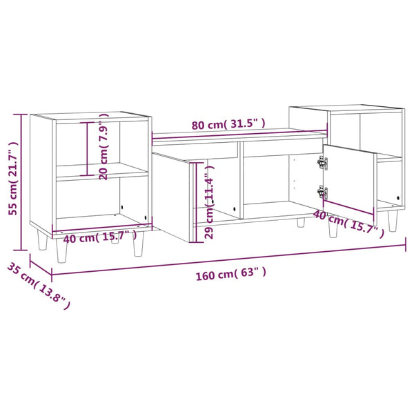 TV-Schrank Braun Eichen-Optik 160 cm