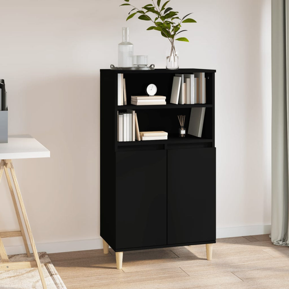 Schwarzes Highboard 60x36x110 cm