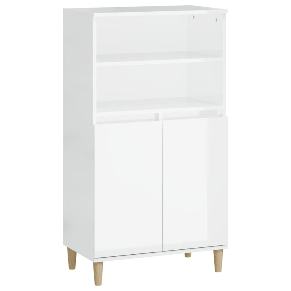 Highboard Weiß Hochglanz 60x36x110 cm