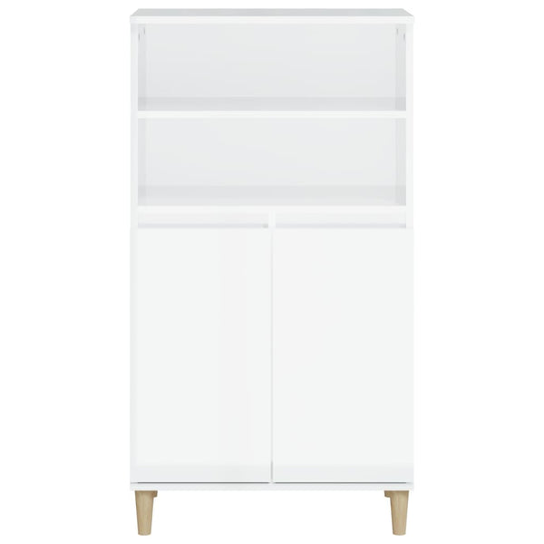 Highboard Weiß Hochglanz 60x36x110 cm