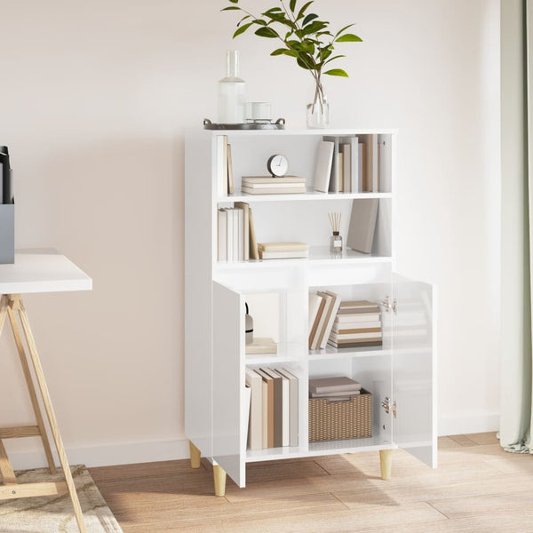 Highboard Weiß Hochglanz 60x36x110 cm