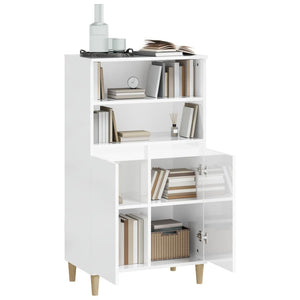 Highboard Weiß Hochglanz 60x36x110 cm