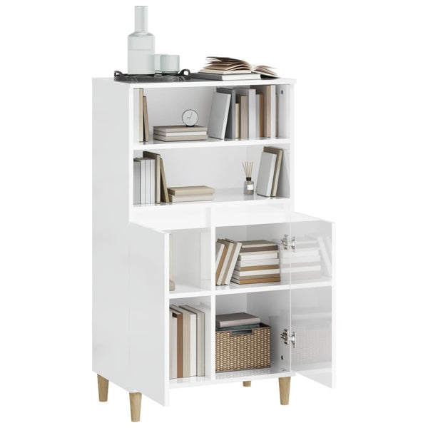 Highboard Weiß Hochglanz 60x36x110 cm