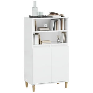 Highboard Weiß Hochglanz 60x36x110 cm