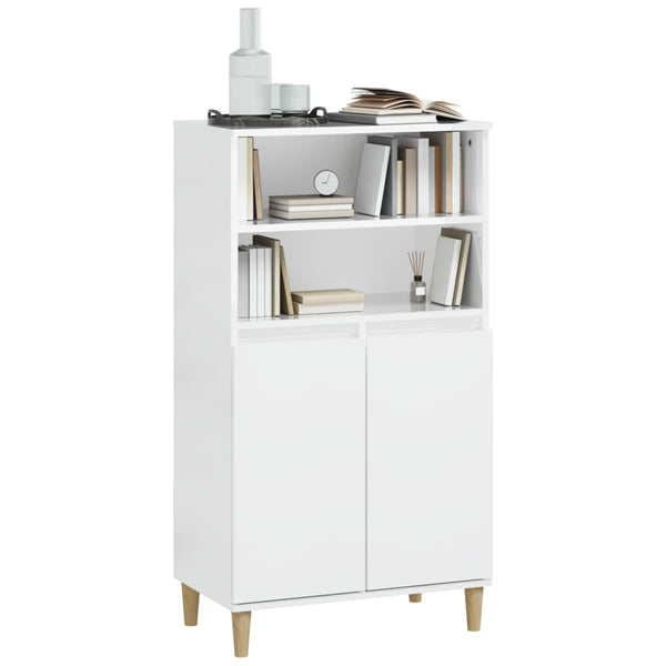 Highboard Weiß Hochglanz 60x36x110 cm