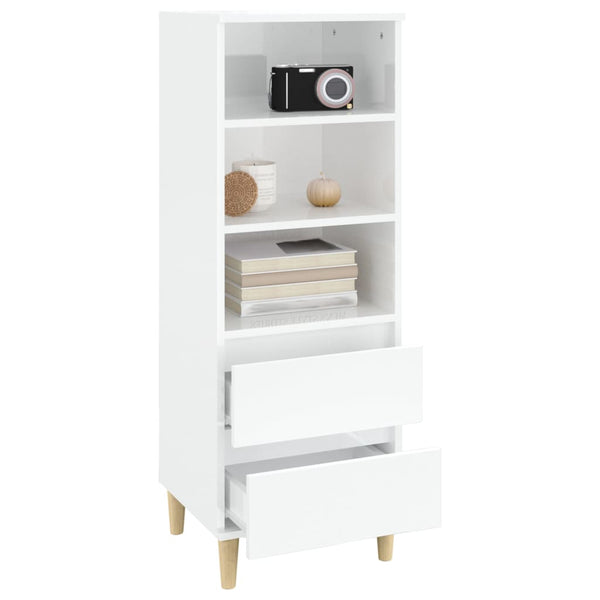 Hochglanz Highboard Weiß 40x36x110 cm