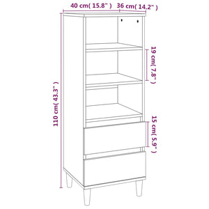 Highboard Braun Eichenoptik 40x36x110 cm