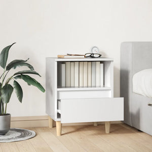 Nachttisch Hochglanz Weiß 40x35x50 cm