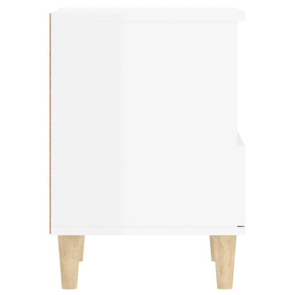 Nachttisch Hochglanz Weiß 40x35x50 cm