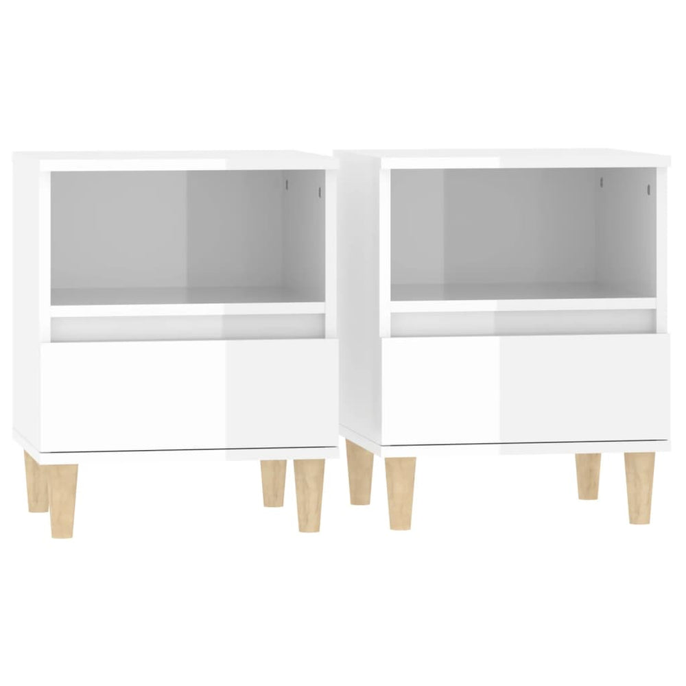 vidaXL Bedside Tables 2 pcs High Gloss White 40x35x50 cm