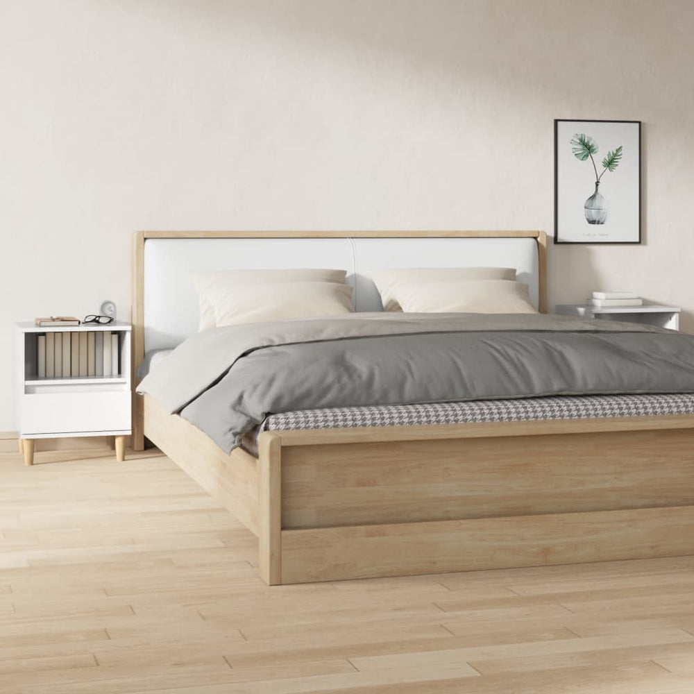 vidaXL Bedside Tables 2 pcs High Gloss White 40x35x50 cm