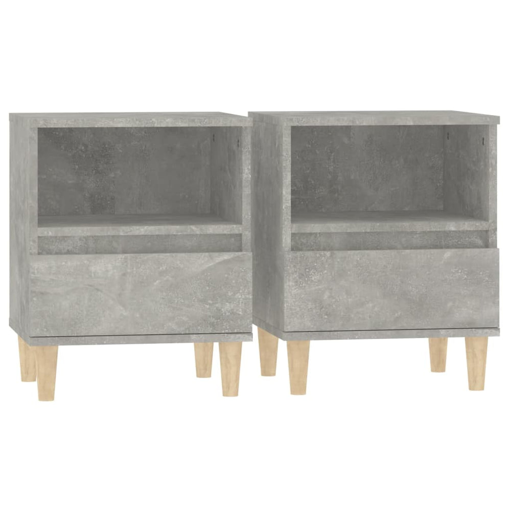 Nachttische 2er Set Betongrau 40x35x50 cm