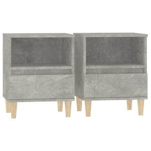 Nachttische 2er Set Betongrau 40x35x50 cm