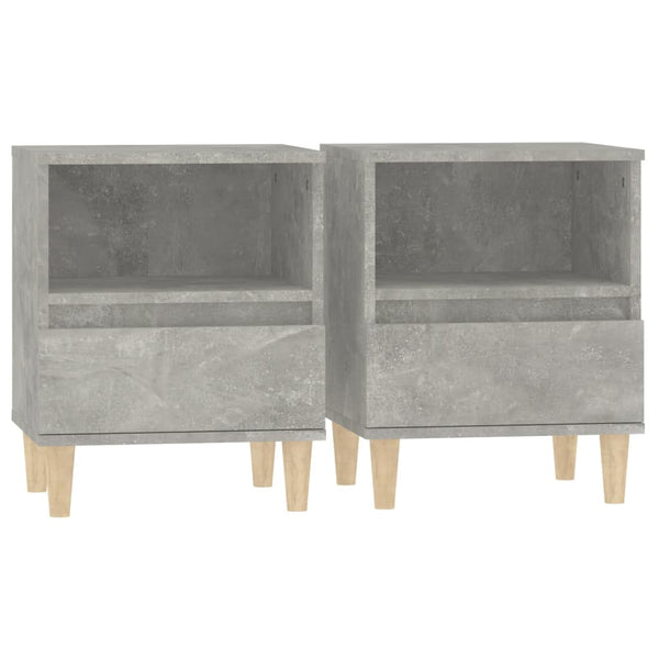 Nachttische 2er Set Betongrau 40x35x50 cm