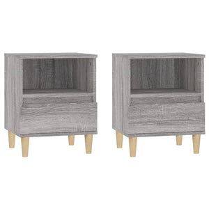 Nachttische 2er Set Grau Sonoma 40x35x50 cm