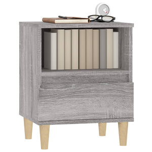 Nachttische 2er Set Grau Sonoma 40x35x50 cm