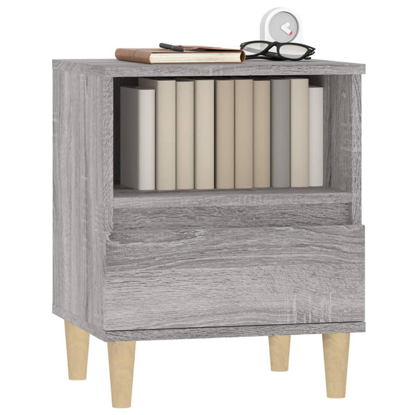 Nachttische 2er Set Grau Sonoma 40x35x50 cm