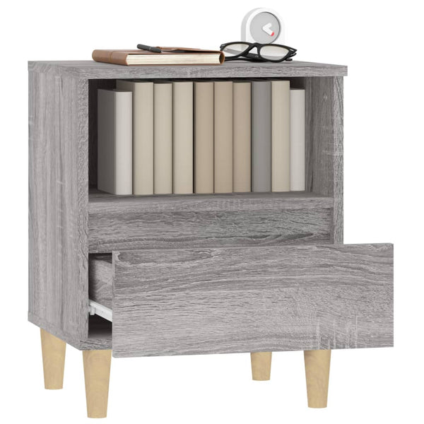 Nachttische 2er Set Grau Sonoma 40x35x50 cm