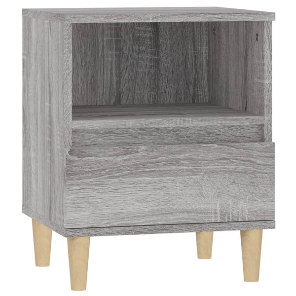 Nachttische 2er Set Grau Sonoma 40x35x50 cm
