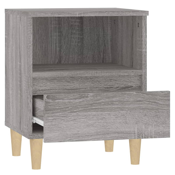 Nachttische 2er Set Grau Sonoma 40x35x50 cm